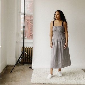 Caron Callahan Virginia Dress in Brown Gingham